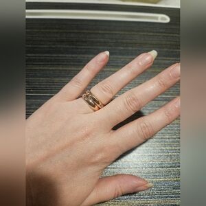 Two Rose Gold Band Rings Size 6